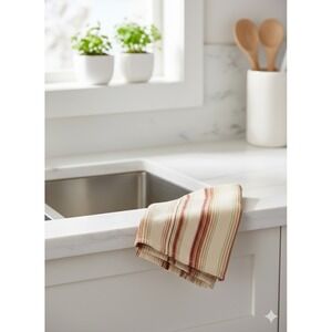 Pottery Barn Serape Stripe Hand Towel Multicolor Vibrant Red Pink Textured 20x30